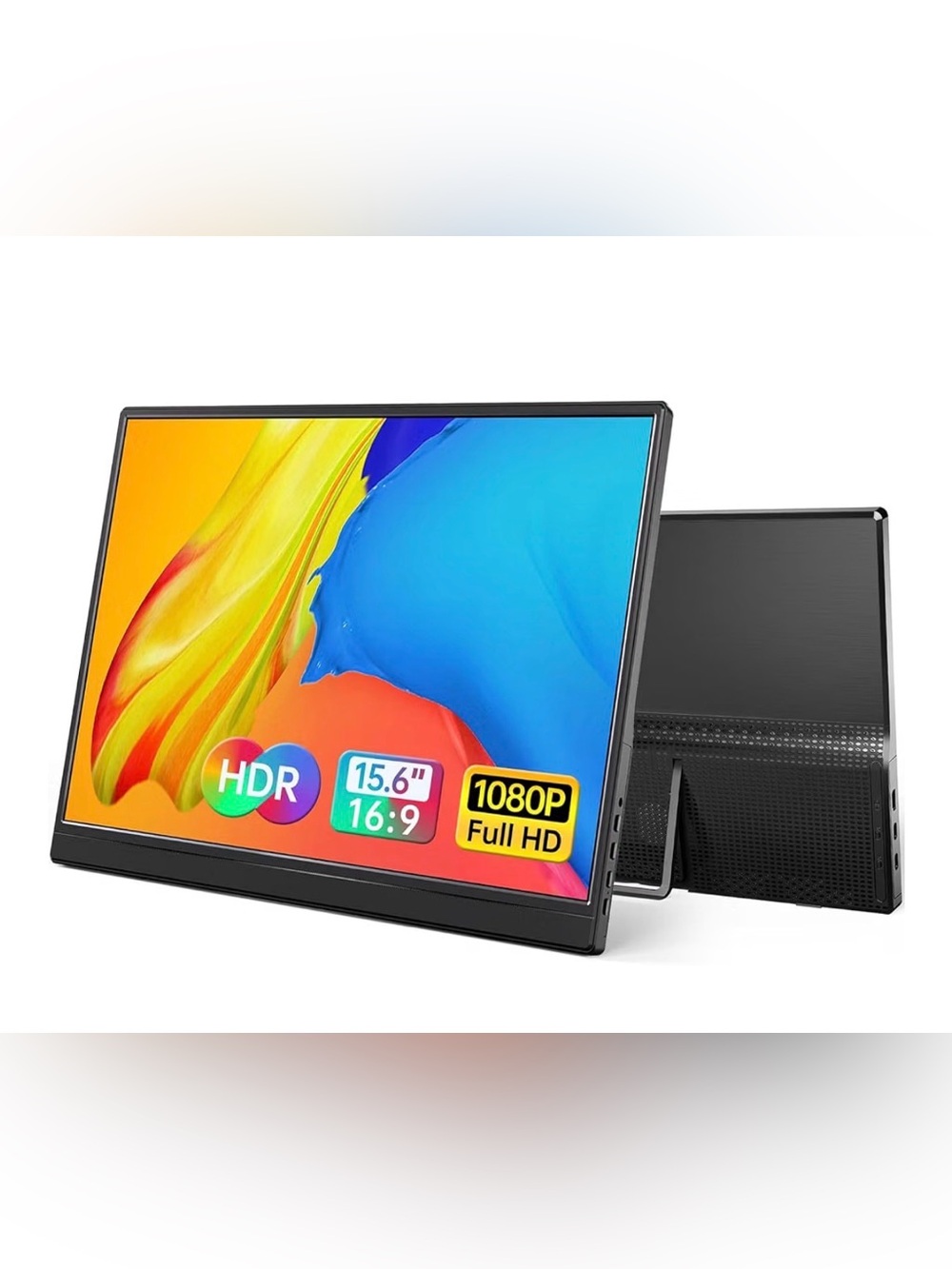 Portable Monitor 15.6 Inch 1080P 60Hz IPS HDR Ultra-Slim Travel Monitor